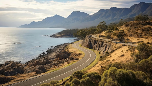 die Küstenstraße von New South Wales oder das Festland von Tasmanien