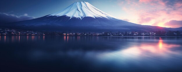 Die Landschaft der Fuji-Berge in der Nähe des Kawaguchi-Sees Japan Generative ai