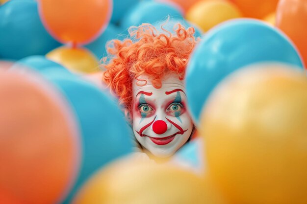 Foto die lebendige anwesenheit der clowns bringt energie und aufregung zu der farbenfrohen party