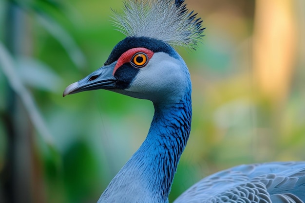 Die lebendige blaue Gans zeigt ihre auffallenden Federn in einer königlichen Haltung