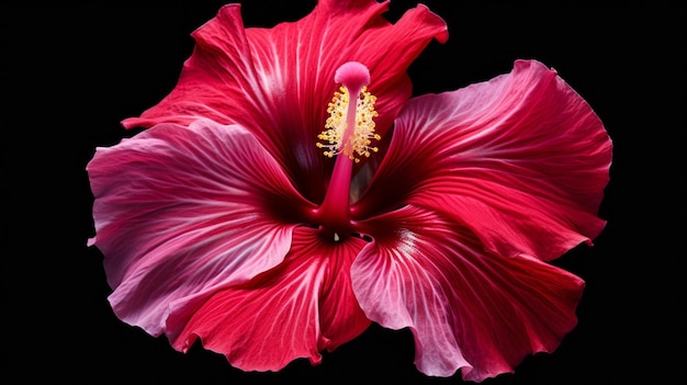 Die lebendige Hibiskusblüte ist eine einzelne Blume von organischer Schönheit