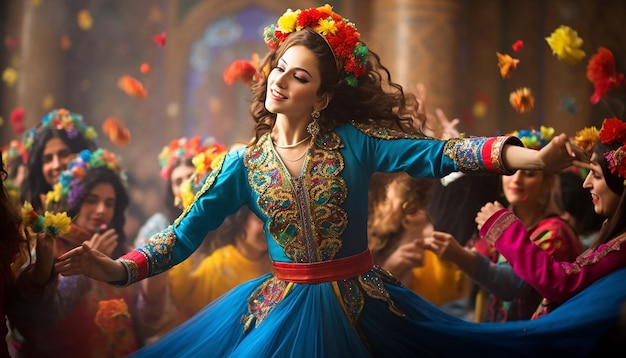 die lebendigen Tanzvorstellungen bei einer Nowruz-Feier