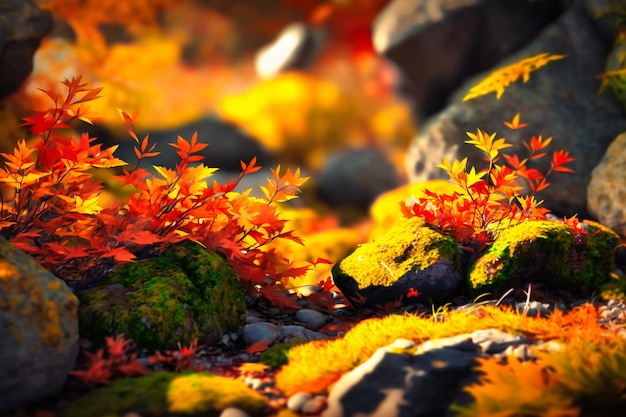 Die lebhaften Herbstfarben malten die Landschaft in eine atemberaubende Reihe von Orangen, Gelb und Rot