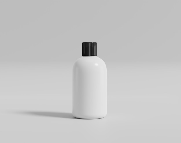 Die leere weiße Wasserflasche im leeren Hintergrund, 3D-Rendering, 3D-Illustration