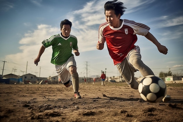 Die Leidenschaft des Mannes für Fußball. Generative KI