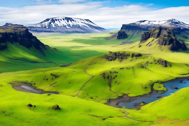 Die malerischen Landschaften Wälder und Berge Islands