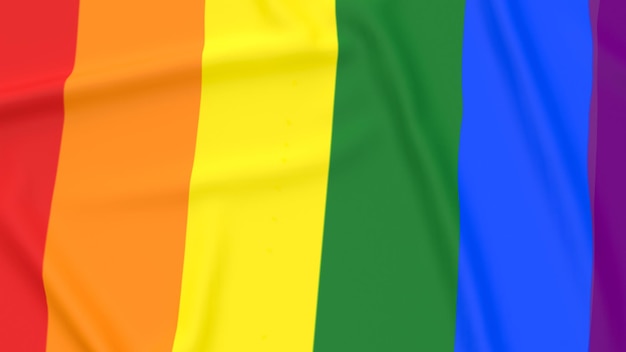 Die mehrfarbige Flagge für LGBTQ- oder Transgender-Konzept 3D-Rendering