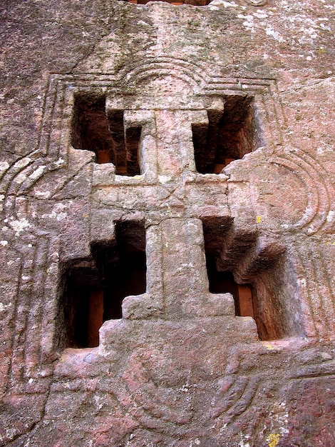 Die monolithische orthodoxe Kirche in der Stadt Lalibela, Äthiopien