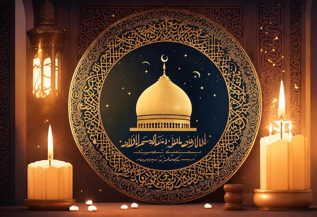 Die muslimische Gemeinde feiert Eid ul Fitr und Eid ul fitr Banner