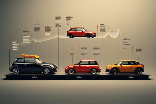 Foto die nachhaltige mini-auto-revolution wird in infografiken vorgestellt