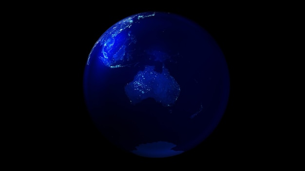 Die Nachthälfte der Erde aus dem All zeigt Australien und die Antarktis