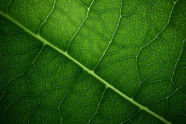 Die Nahaufnahme der Blattstruktur im grünen abstrakten Naturhintergrund mit einem weichen Fokus Exuberantes Bild