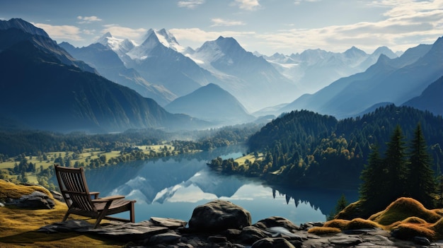 Die natürliche Landschaft ist erstaunlich auf dem Gipfel des Berges an einem nebligen Morgen