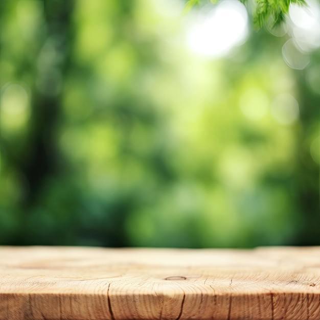 Foto die natur alaskas schafft eine faszinierende kulisse für einen leeren holztisch.