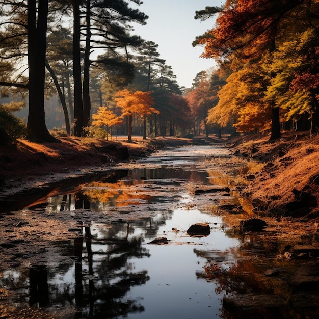 Die Natur umarmt die Herbstlandschaft Foto