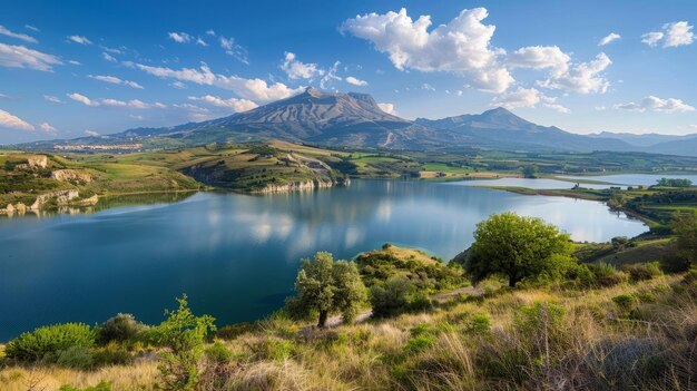 Die Naturlandschaft in Zentralsizilien, Italien