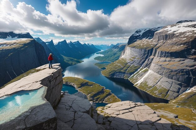 Die Naturschönheit Norwegens enthüllen Die Pracht des majestätischen Berges Trolltunga erleben