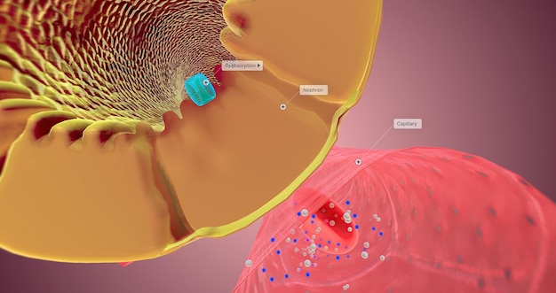 Foto die nephronfunktion oder reabsorption