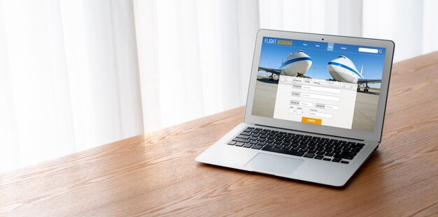 Die Online-Flugbuchungswebsite bietet ein modernes Reservierungssystem