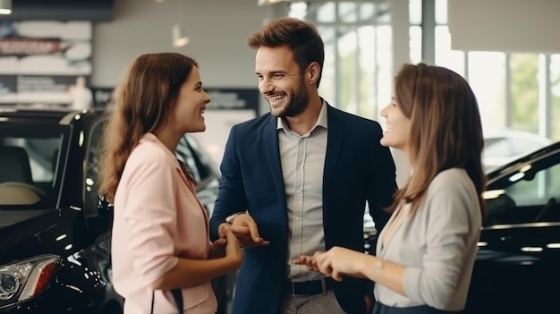 Die perfekte Fahrt Die Reise einer Familie zum Kauf ihres Traumwagens mit Hilfe eines charmanten Assistenten