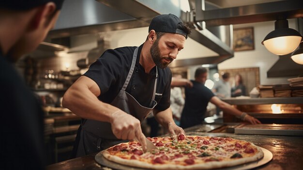 Foto die pizzeria-gemeinschaft zu präsentieren