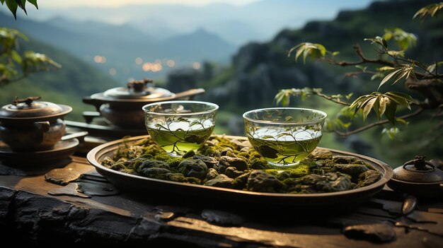 Die Puer-Tee-Gipfel sind ruhige Berge der Tee-Seligkeit