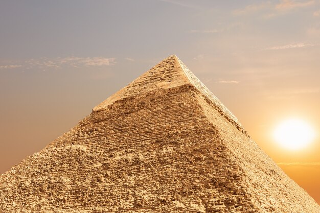 Die Pyramide von Khafre in Gizeh, Ägypten, Detailansicht.