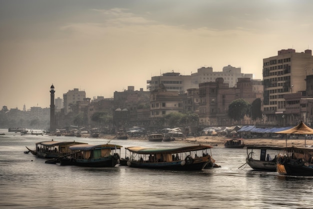 Die Pyramiden in der Wüste von Giza, der geschäftige Markt und der schlängelnde Fluss Nil