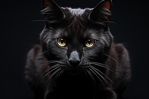 Die rätselhafte schwarze Katze, erschaffen mit generativer KI