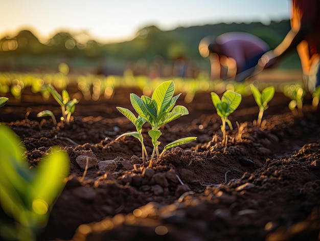 Foto die regenerative landwirtschaft basiert auf kleinbäuerlichem ökologischem landbau mit komplexen landwirtschaftlichen details