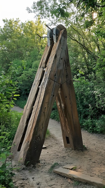 Die riesige Wäscheklammer, die die Erde klemmt, ein Moment, der in Holz festgehalten wurde, ein spielerischer Stoß in das Gewebe der Realität.