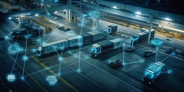 Foto die rolle der logistik im globalisierten 5g-technologiekonzept