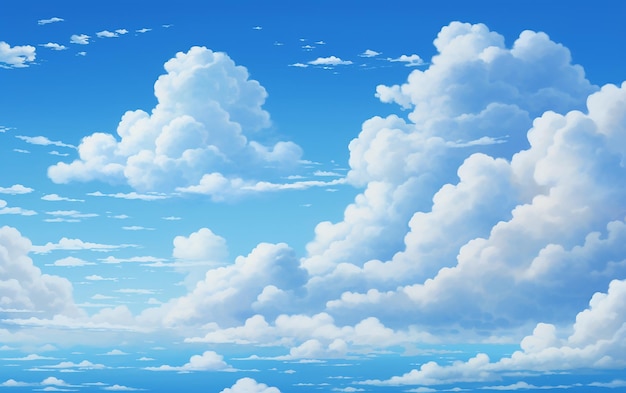 Die Ruhe der weißen, flauschigen Wolken am riesigen blauen Himmel