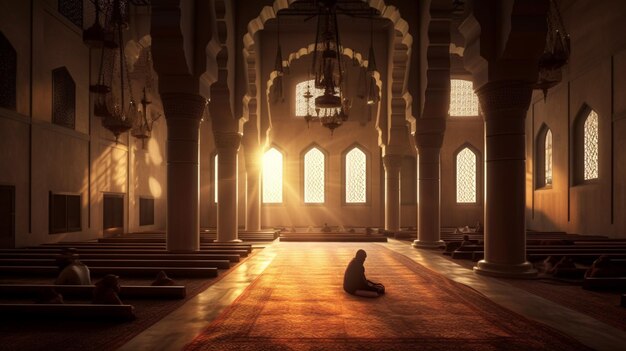 Die Ruhe in der Moschee während der Gebetszeit