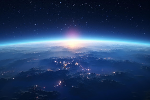 Foto die ruhige schönheit der erde aus dem orbit, umgeben von außerirdischen 00308 01