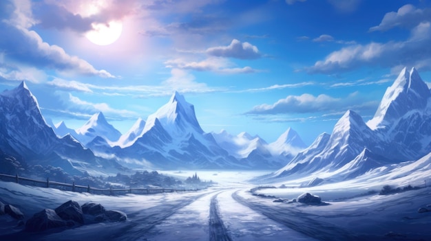 Die ruhige Winterlandschaft der Berge