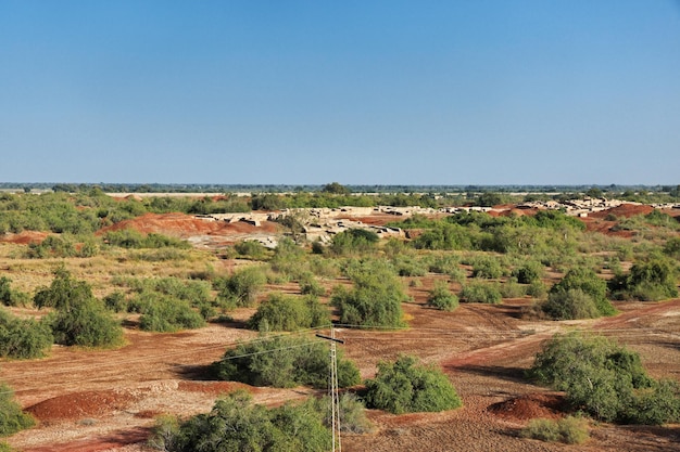 Die Ruinen von Mohenjo Daro schließen den Fluss Indus im Distrikt Larkana in Sindh, Pakistan