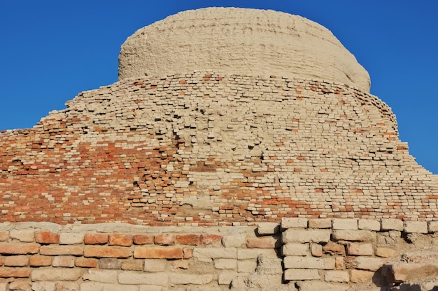 Die Ruinen von Mohenjo Daro schließen den Fluss Indus im Distrikt Larkana in Sindh, Pakistan