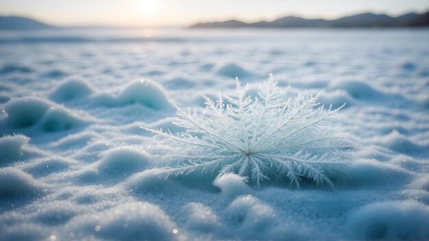 Die Schneeglöckchenblume wächst im Schnee Wintersaison