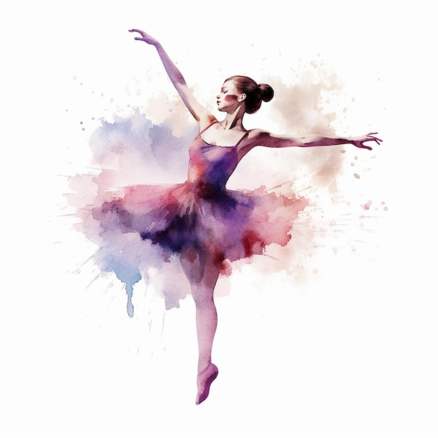 Die schöne anmutige Ballettfrau in einem wunderschön bemalten Kleid führt eine Tanzfotografie durch