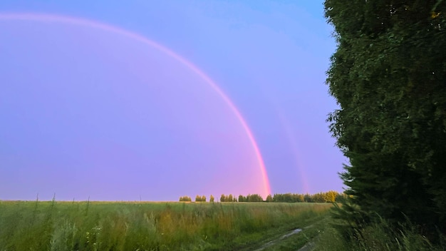 Die schöne Hälfte des doppelten Regenbogens des Regenbogens