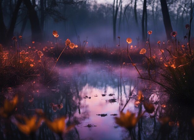 Foto die schönheit der natur in farbenfrohen blumen in der nähe der landschaft