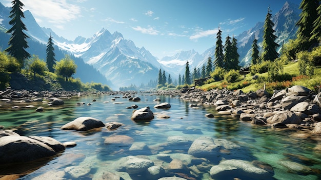 Die Schönheit der Natur spiegelt sich in ruhigen Berggewässern wider