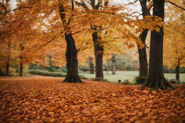 Die Schönheit des Waldes im Herbst, die die Blätter fallen lässt und das Herz glücklich macht.