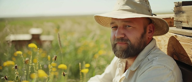 Die schwingende Arbeit eines Imker in der Bienenhalle