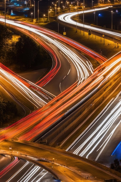 Die Serpentine Urban Freeway in der Nacht