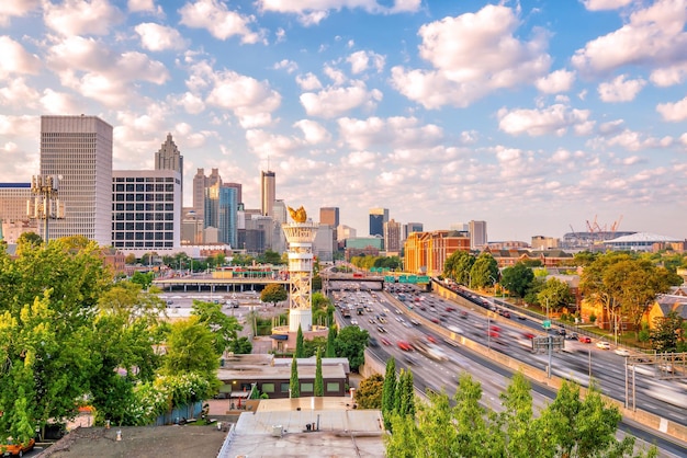 Foto die skyline der stadt atlanta