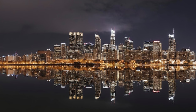 Die Skyline-Nacht in der Innenstadt von Chicago