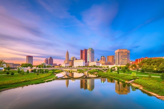 Foto die skyline von columbus, ohio, usa