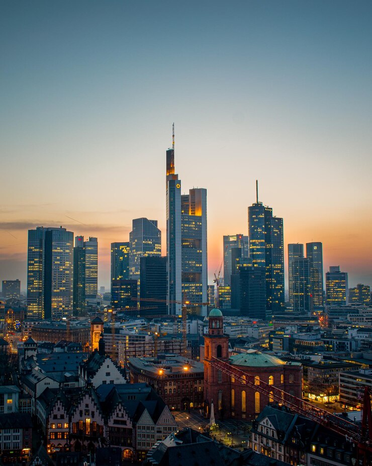 Foto die skyline von frankfurt